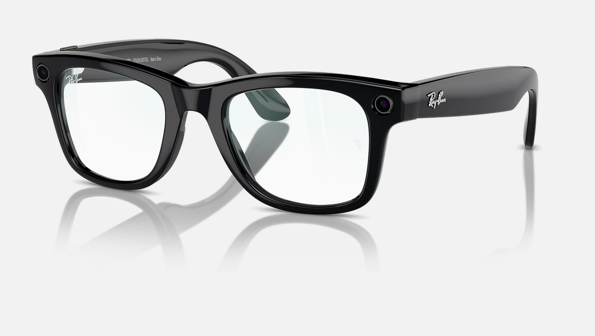 RAY-BAN Meta Wayfarer (Gen 1), 0RW4006 , Clear (Blue light filter) Black Shiny, 50